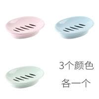双层肥皂盒卫生间便携带盖创意家用可爱免打孔沥水香皂架旅行皂托 三维工匠 3个颜色各一个