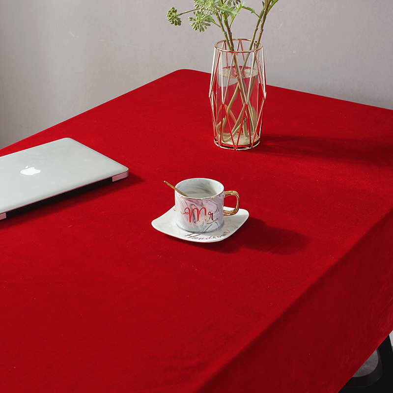 苏宁 万莱云特 定制加厚金丝绒会议长形桌布活动展会桌布 尺寸:360*320cm