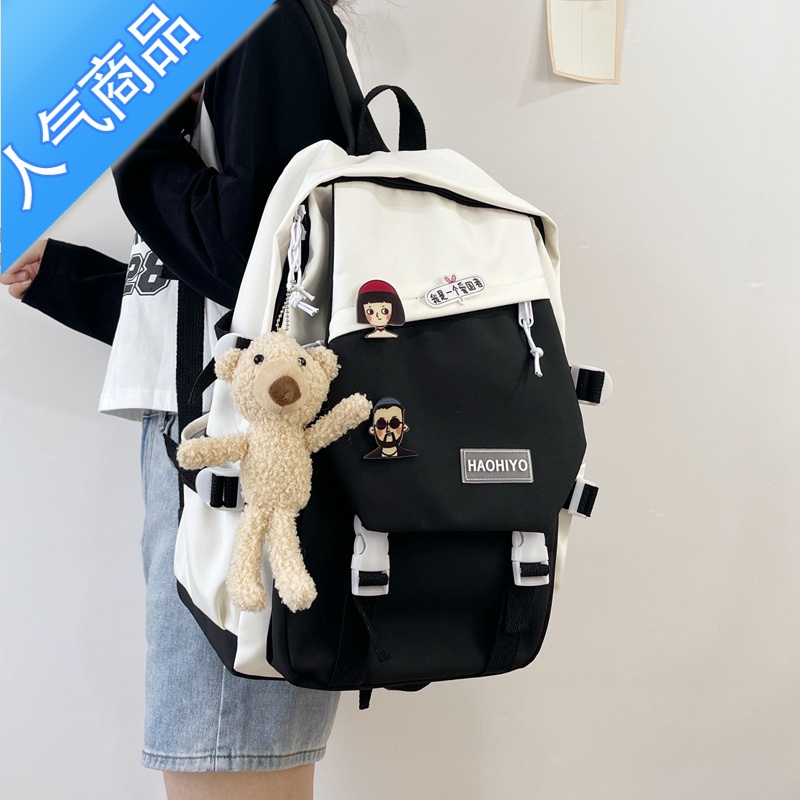 封后高中生书包女大学生ins日系韩版原宿ulzzang初中生双肩包电脑背包学生书包