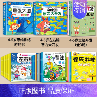 [4-5岁]智力进阶43本套装大脑开发一套搞定 [正版]全脑开发思维训练700题1000题2-3岁4到5一6早教书幼儿园