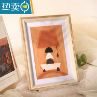 敬平简约相框摆台画框挂墙洗照片6寸7 8七寸10桌面摆件儿童相册架定制 木纹白 11寸(小12寸)[可放30.2*20.