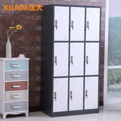 匡大更衣柜0.9米钢制窄边铁皮储物柜九门更衣柜KD-G1090