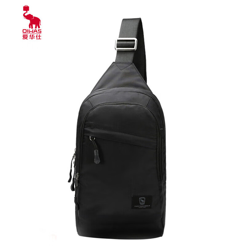 爱华仕(OIWAS) (C)斜挎包男女胸包 时尚休闲单肩包商务挎包 黑色 OCK5530
