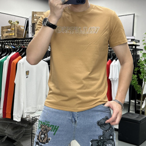 夏季新款立体字母潮流短袖T恤男士圆领半袖打底衫时尚潮流欧洲站_1