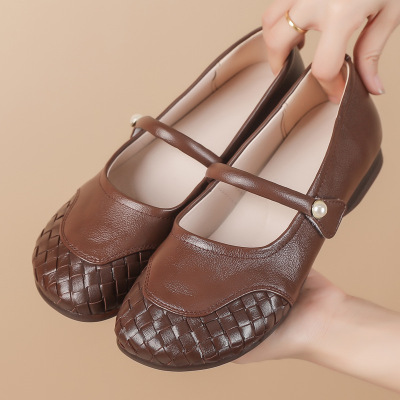法式复古粗跟玛丽珍女鞋2026春款编织软底小皮鞋百搭舒适四季单鞋_29