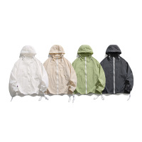 户外纯色轻薄防晒衣外套男士防晒服街头宽松休闲连帽时尚百搭夏季