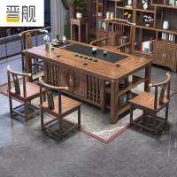 晋舰 茶台茶具套装一体禅意茶几茶桌椅组合桌泡茶台1.8似锦桌+梳椅+4月牙