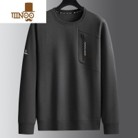 YANXU高端大码圆领卫衣男款胖子加肥加大宽松长袖T恤套头上衣棉质