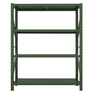 阿拉贡消防铁锹镐农具摆放架安保装备器材存放架绿色货架1.5米货架中型-主架