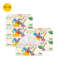 黄小厨 原木纸巾餐巾纸抽纸 80抽4层 6包装 原生木浆吸水力强