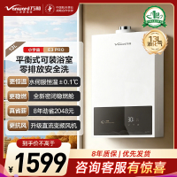 万和(Vanward)家用平衡式燃气热水器可装浴室内一级节能全密闭稳燃舱主动防CO中毒E3 PRO 液化气