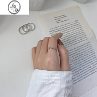 JiMi八月AUG不掉色百搭钛钢戒指女韩ins风潮简约光面圆圈指环个性手饰
