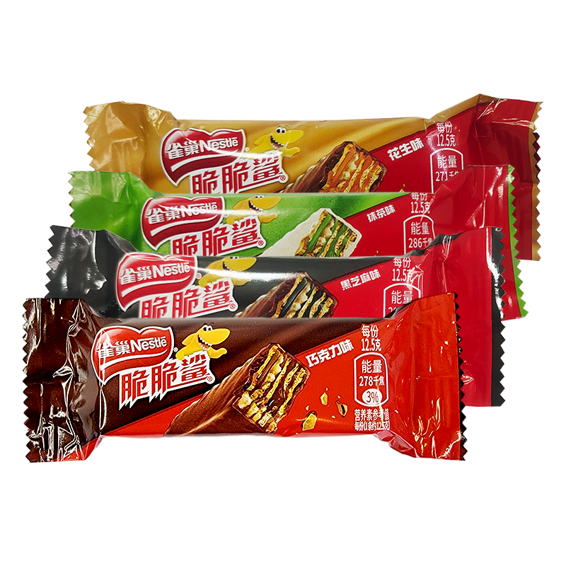 雀巢脆脆鲨巧克力味散装500g涂层威化饼干婚庆结婚喜糖休闲零食品