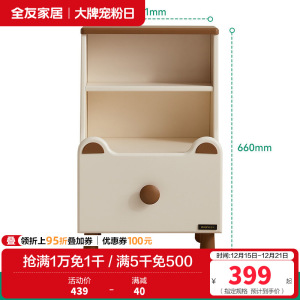 全友家居现代简约床头柜小型卧室床边置物储物柜子床尾收纳柜