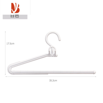 三维工匠10个装防滑裤架成人衣架塑料叠加裤撑家用衣柜收纳省空间裤挂