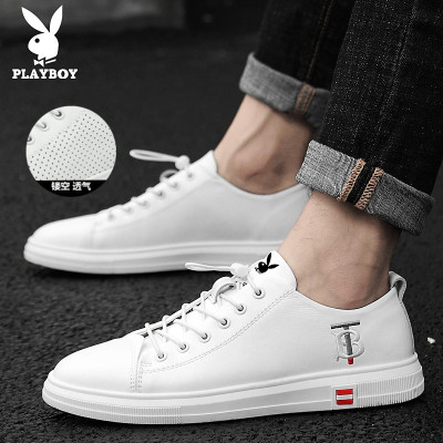 精选特卖厂家直营-花花公子男鞋夏季小白鞋男皮男士休闲板鞋潮流百搭透气白色皮鞋