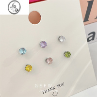 JiMi无耳洞彩色锆石磁吸耳蜗钉耳夹女甜酷风超闪小众设计百搭精致ins