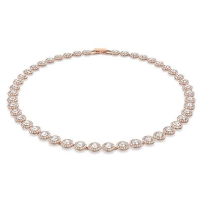 施华洛世奇(SWAROVSKI)经典玫瑰金镀层水晶短项链女款时尚百搭配