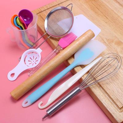 烘焙工具 擀面杖烧烤刷子量杯套装打蛋器家用烤箱做蛋糕工具全套 敬平 烘焙工具10件套送饼干模具