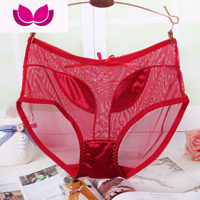 七斓全透明女士蕾丝内裤性感情趣诱惑三角无痕中腰女加大码内裤
