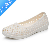 SUNTEK凉鞋女士夏季镂空透气包头鞋防滑平跟软底休闲鞋厨房工作鞋洞洞鞋