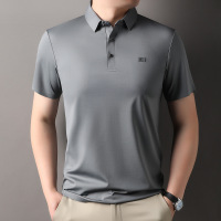 薄款打底衫潮流T恤男士Polo衫商务休闲中年衫宽松含桑蚕丝短袖