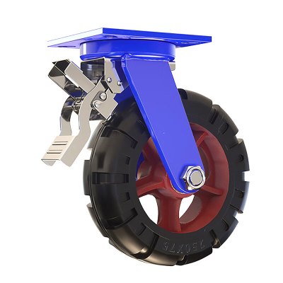 豫众诺 重型工业橡胶轮 10寸刹车轮 个