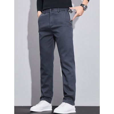 六兜设计商务休闲裤男春秋新款修身莱赛尔天丝弹力直筒通勤长裤