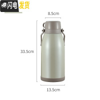 三维工匠304不锈钢保温壶加大容量保温杯水杯热水瓶户外家用车载便携水壶 灰绿