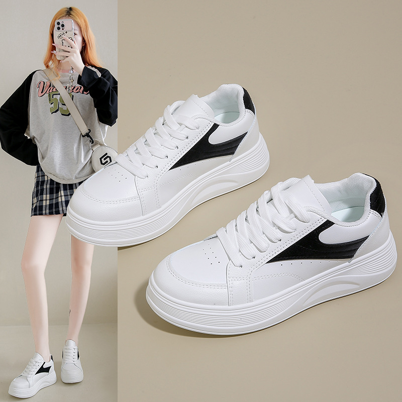 秋季新款ins韩版透气小白鞋女学生厚底百搭休闲运动板鞋