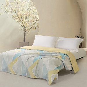 水星家纺 全棉可水洗雅韵格纹夏被