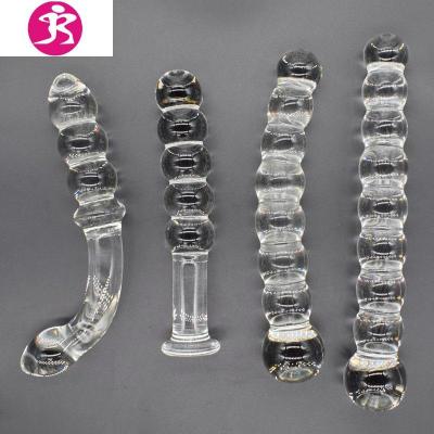 连珠棒玻璃水晶自慰器九球葫芦串肛塞后庭拉珠成人情趣性用品吉祥小炮B款送一袋润滑液