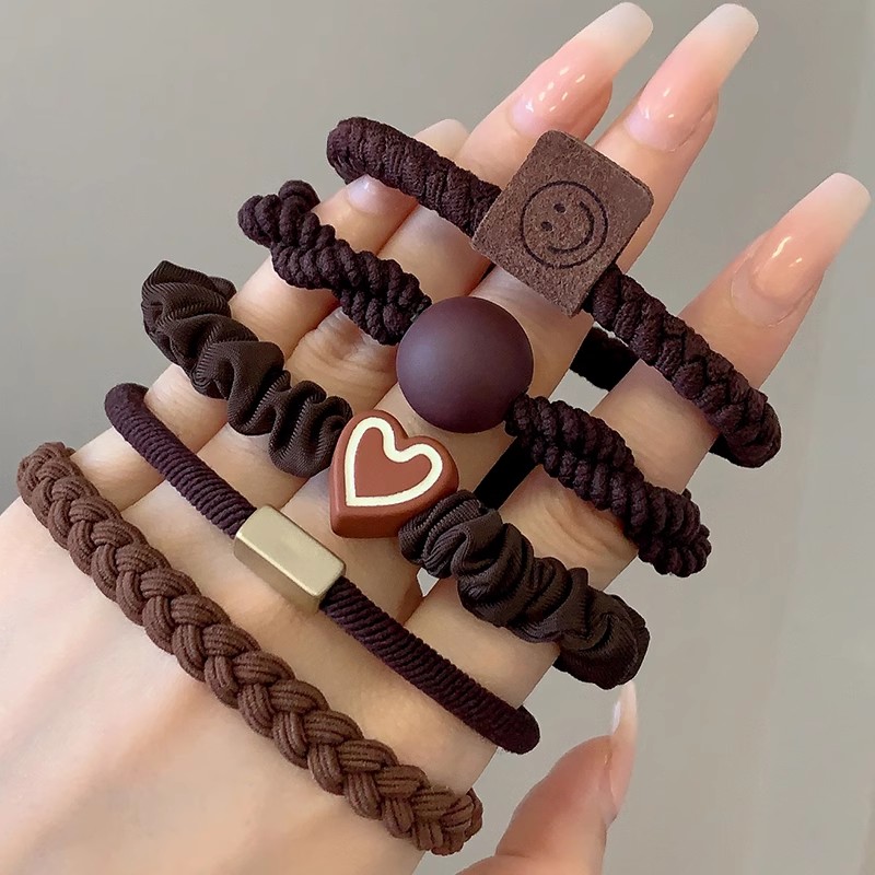 高弹力耐用皮套头绳皮筋女扎头发高端橡皮筋简约气质发圈