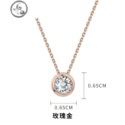 项链女纯银锁骨链潮网红单钻轻奢小众设计ins简约气质 JiMi