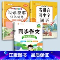 同步作文+看拼音+阅读理解 三年级下 [正版]小学语文专项训练一年级练习册全套看拼音写词语二年级上册三四五六年级天天练人