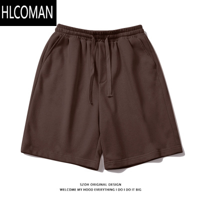 HLCOMAN潮牌简约帅气纯色运动短裤男夏季宽松百搭ins抽绳阔腿学生五分裤