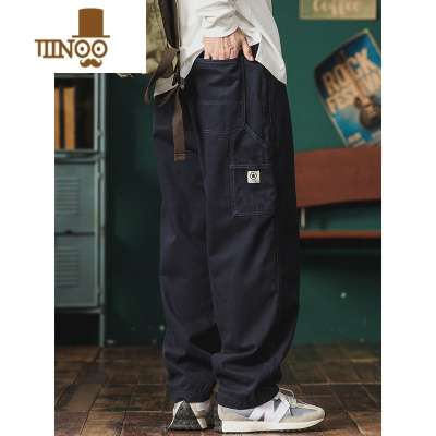 YANXU日系潮牌山系机能工装裤男秋季裤子宽松直筒休闲裤美式复古伐木裤