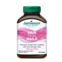 加拿大进口健美生Jamieson生物素B7维生素速溶片60片高含量 防脱密发 头发救星