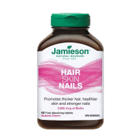 加拿大进口健美生Jamieson生物素B7维生素速溶片60片高含量 防脱密发 头发救星