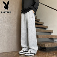 花花公子新款高品质摇粒绒 加绒加厚卫裤裤子男士 学生青少年卫裤