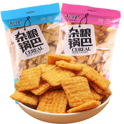 雨旺食品锅巴1000g袋麻辣味五香混合各一袋小麦大米锅巴零食小吃手工锅巴中国河南漯河市袋装