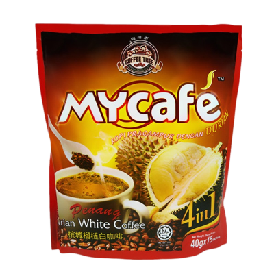 马来西亚槟城咖啡树榴莲白咖啡600g金装榴莲咖啡四合一白咖啡榴莲味白咖啡600克X1袋价格