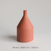 莫兰迪色彩色磨砂亚光设计师样板房间干花ins北欧式摆件陶瓷花瓶 三维工匠 莫兰迪-普鲁士蓝