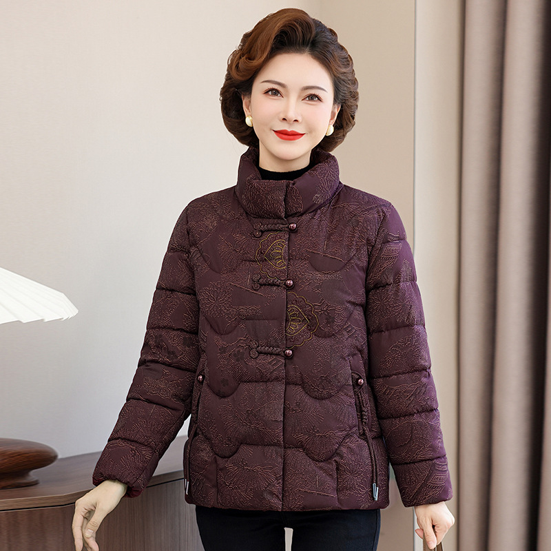 短款妈妈装保暖棉衣50岁中老年棉服大码显瘦衣服立领女装棉袄40岁