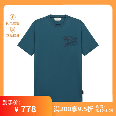 杰尼亚 z zegna 男士棉质 圆领短袖t恤vy372 zz630i