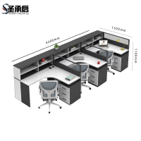 圣承启 屏风办公桌 加3椅张