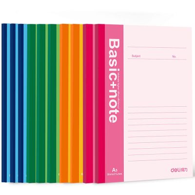 得力(deli）笔记本A5办公软面抄记事本练习本子文具A5/30/40/60/80/100页7683(12本装)