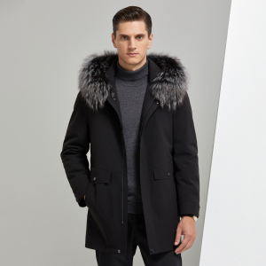 新年送礼免费顺丰 可拆卸内胆派克服男士防水抗寒风衣真皮冬装超大毛领派克服中长款冬装外套黄金水貂内胆男士商务大码外套爸爸装