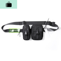 机能斜挎包男胸包工装风单肩包女蹦迪包个性街头小背包潮嘻哈腰包NEW LAKE 黑色男士单肩包