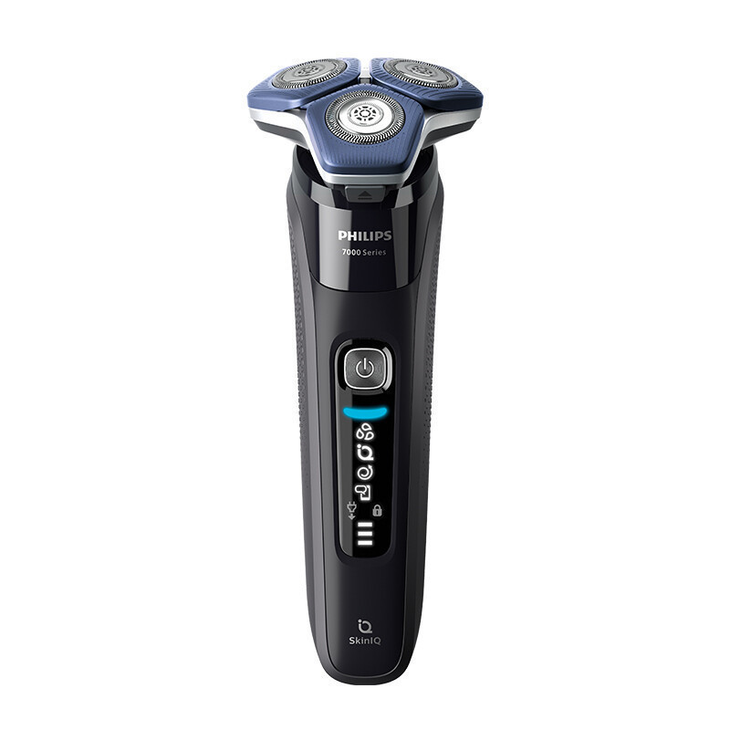 飞利浦(PHILIPS)电动剃须刀 SkinIQ蜂巢7系蓝蜂巢肌能感应零感刮胡刀S7836/55 男士礼物